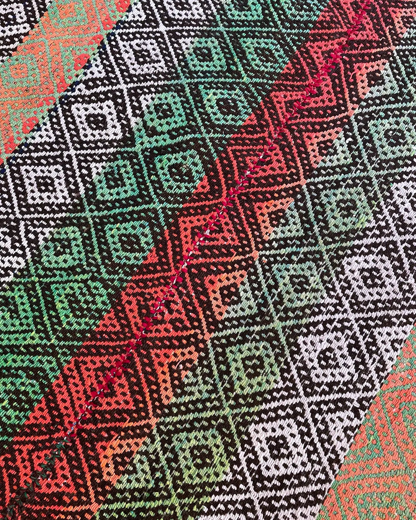 Alfombra Étnica Verde y Naranja 163x146