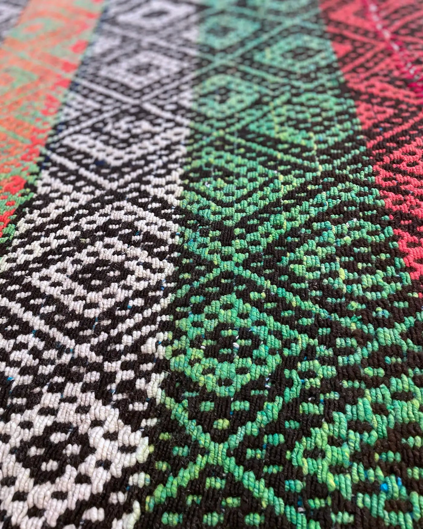 Alfombra Étnica Verde y Naranja 163x146