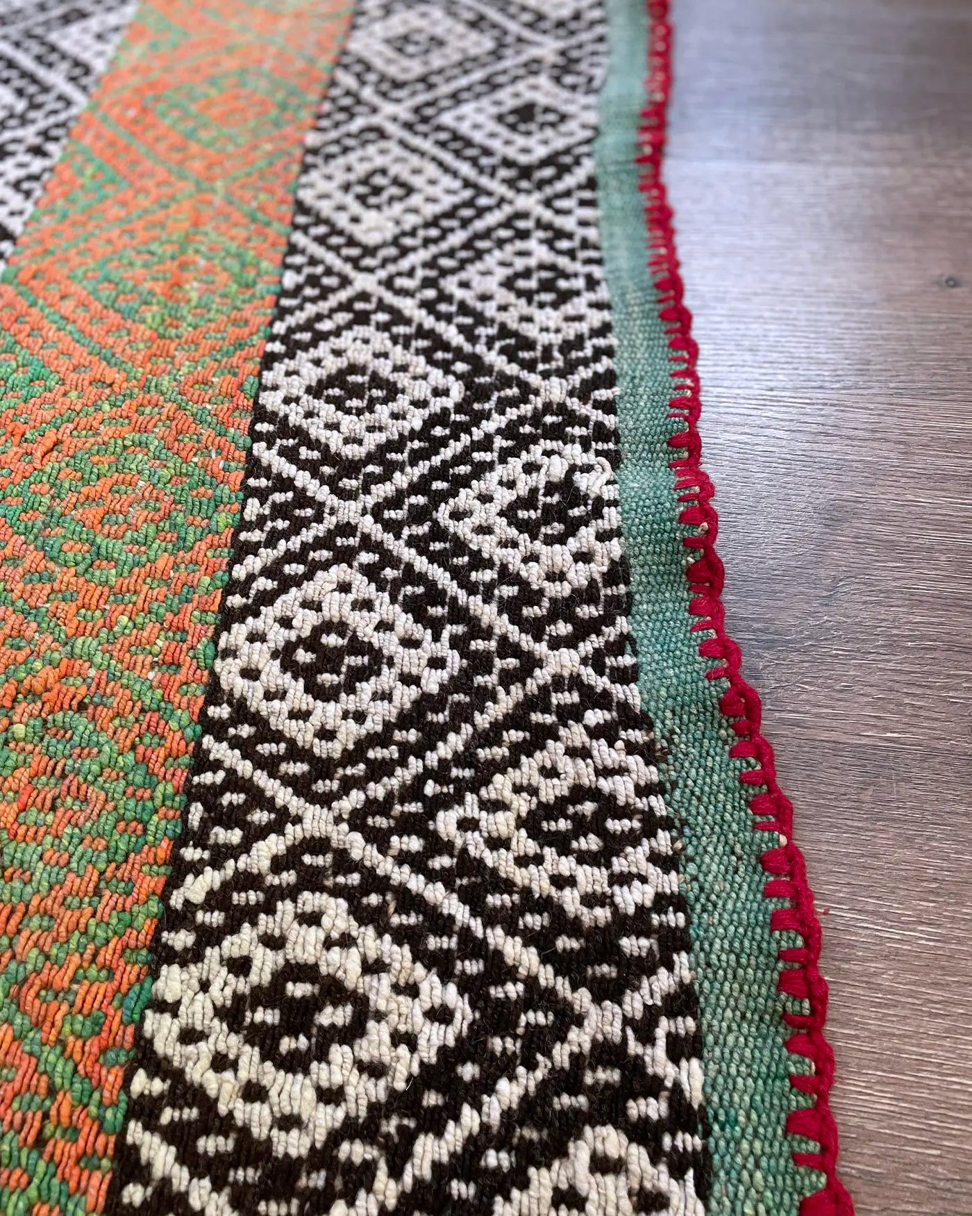 Alfombra Étnica Verde y Naranja 163x146