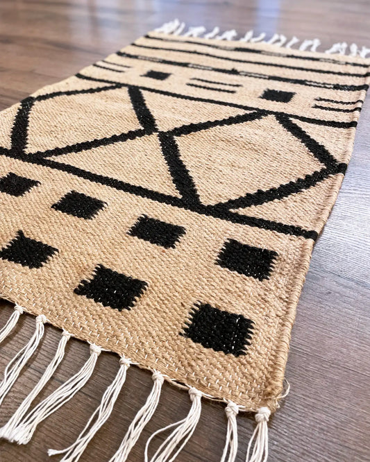 Indian Jute and Cotton Handmade Rug 90x40