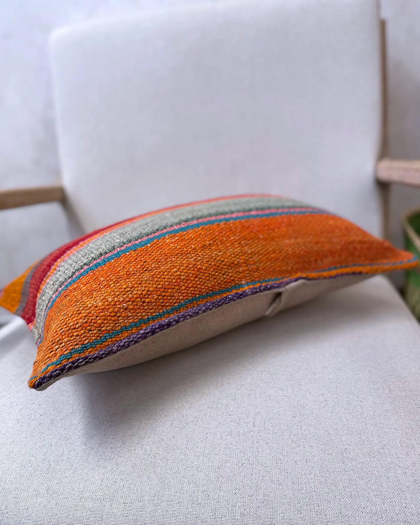 Cojín Étnico a Rayas Peruano Multicolor 30x50