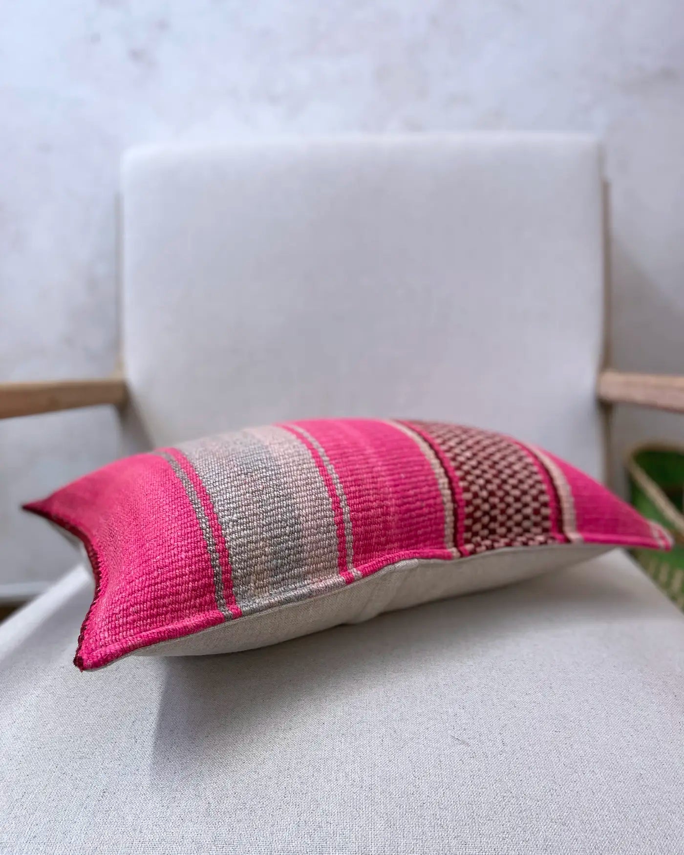 Cojín Étnico Peruano Rosa y Verde 30x50