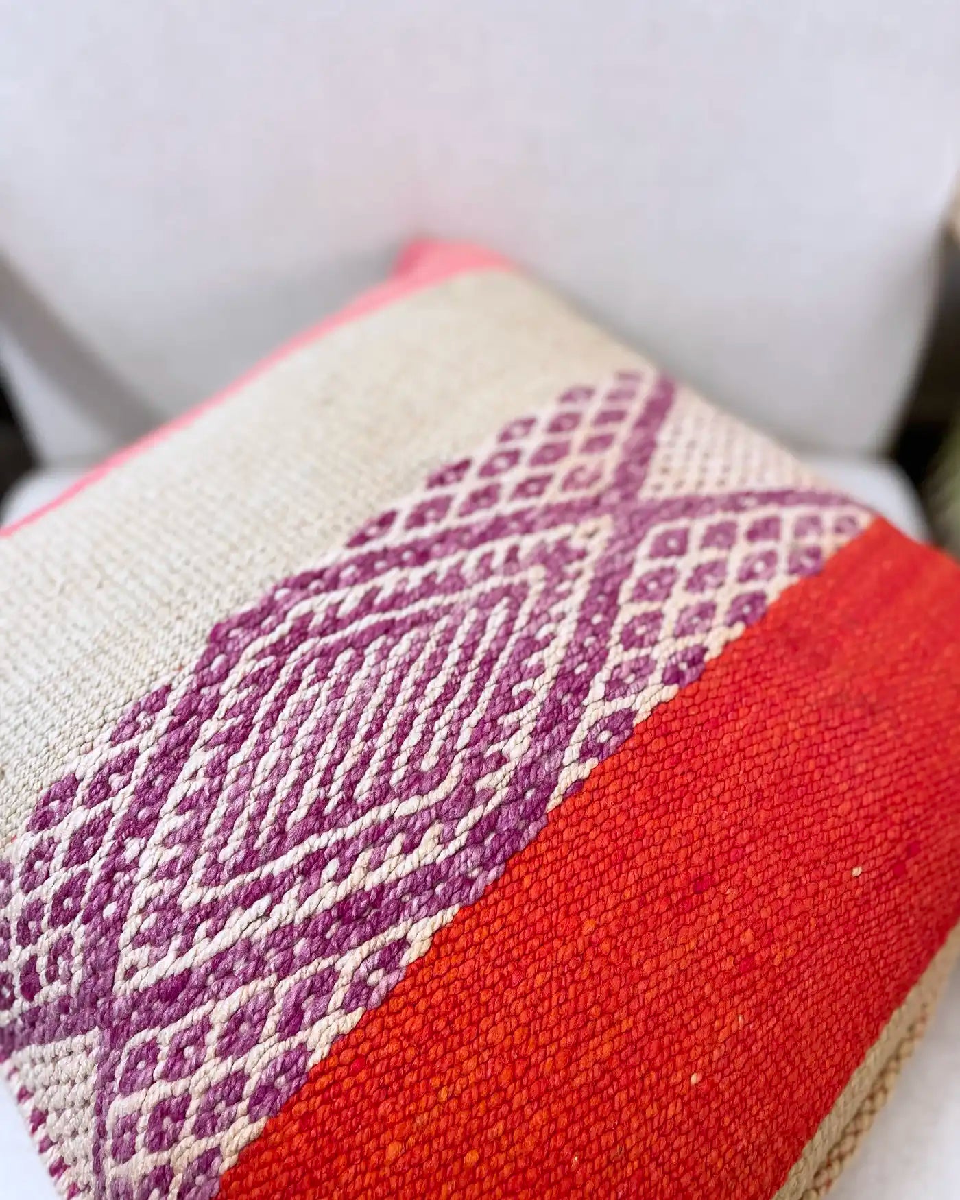 Cojín Étnico Peruano Rosa y Morado 50x50