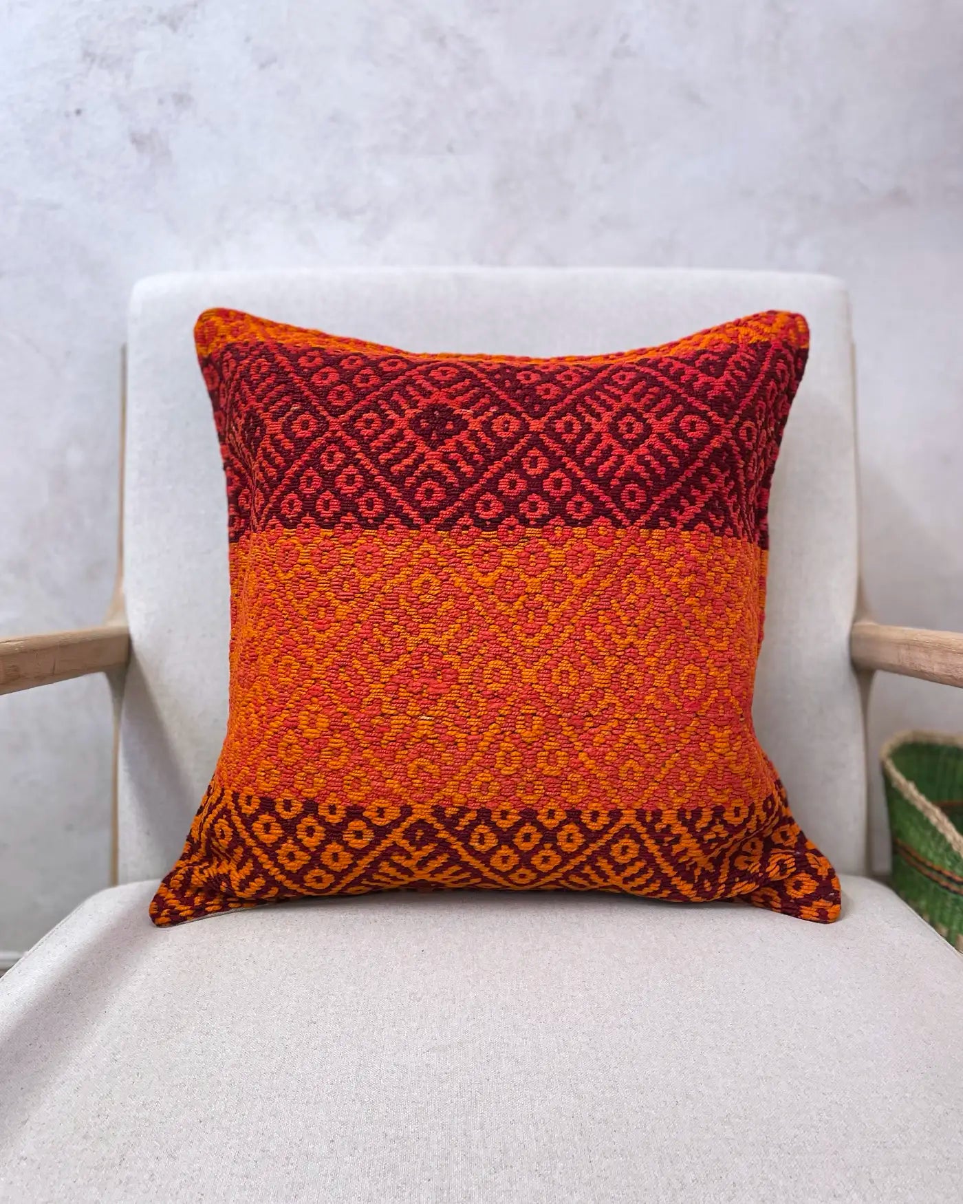 Cojín Étnico Peruano Naranja y Rojo 50x50
