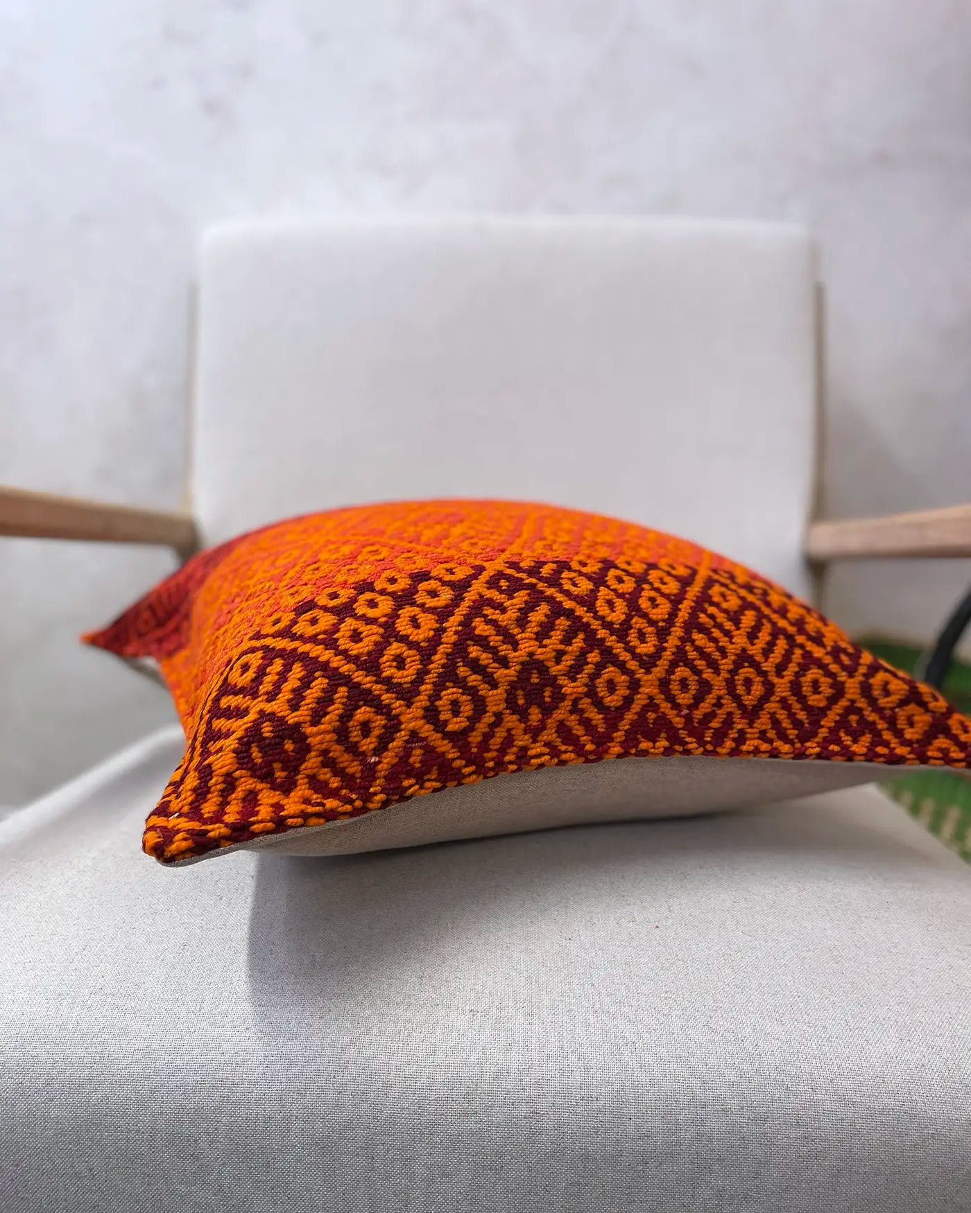 Cojín Étnico Peruano Naranja y Rojo 50x50