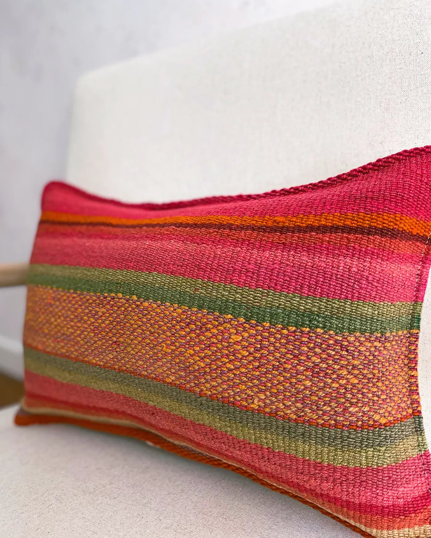 Cojín Étnico Peruano Verde y Rojo 30x50