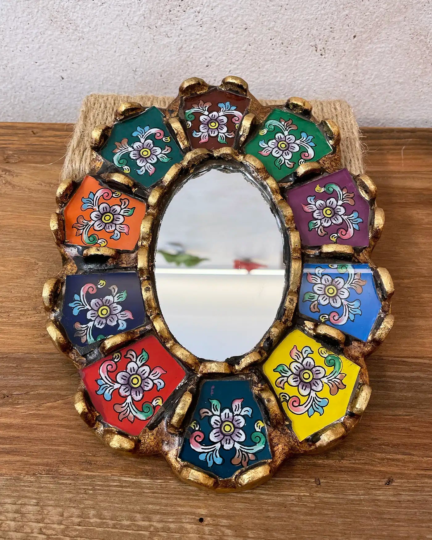 Espejo Peruano Pintado a Mano Multicolor
