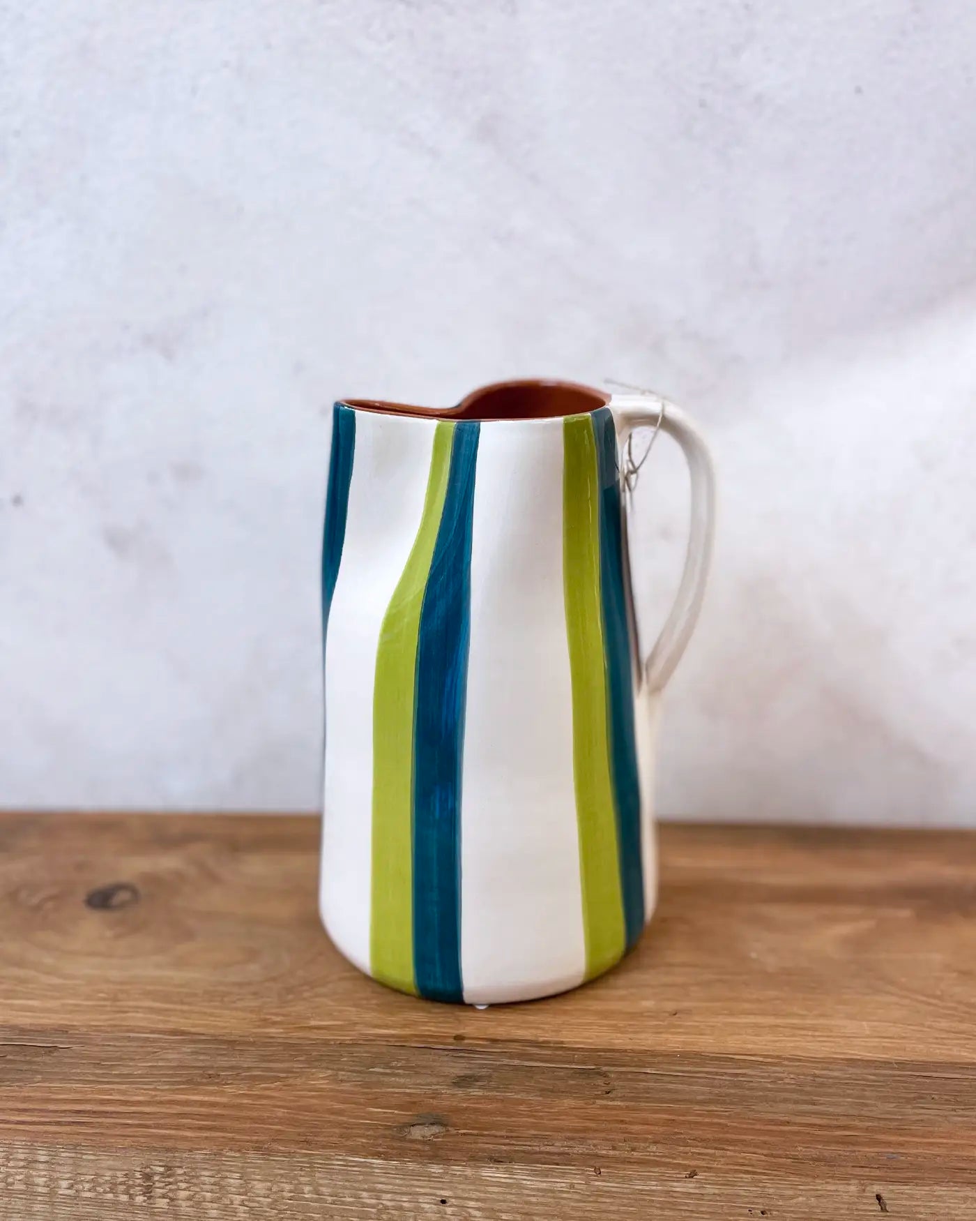 Green Striped Ceramic Handcrafted Jug