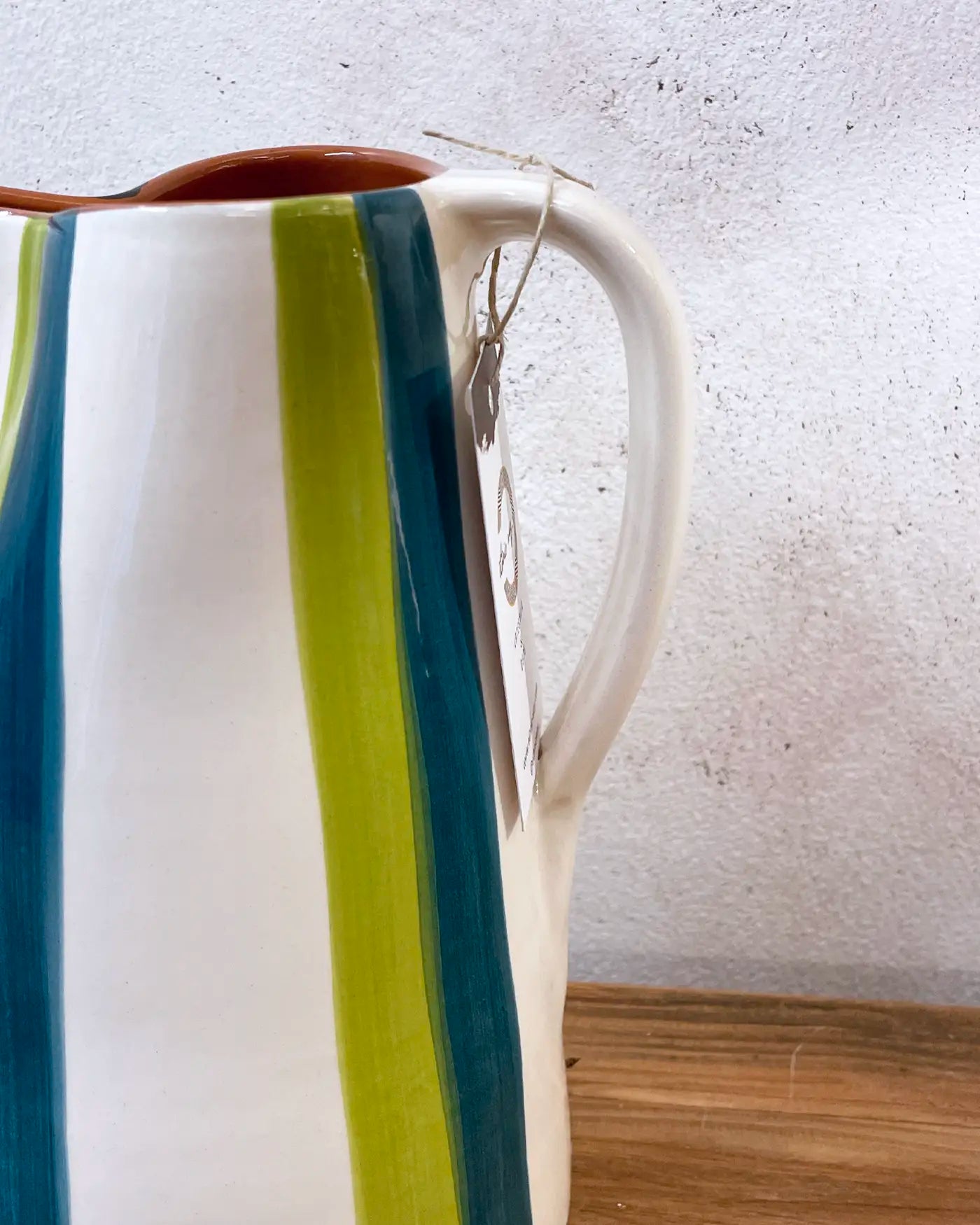 Green Striped Ceramic Handcrafted Jug