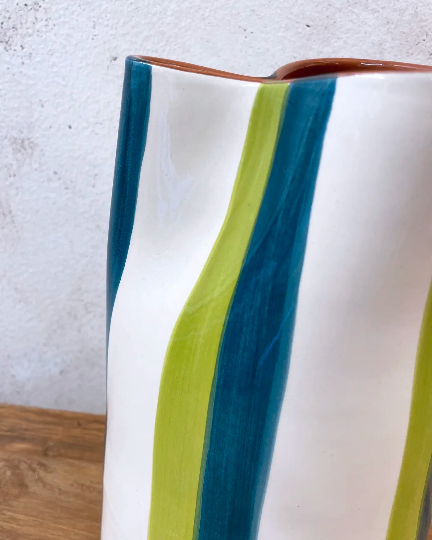 Green Striped Ceramic Handcrafted Jug