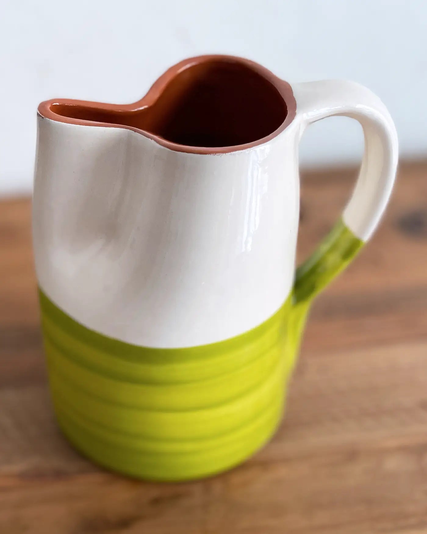 Jarra de Cerámica Artesanal Dos Colores Verde 1 L