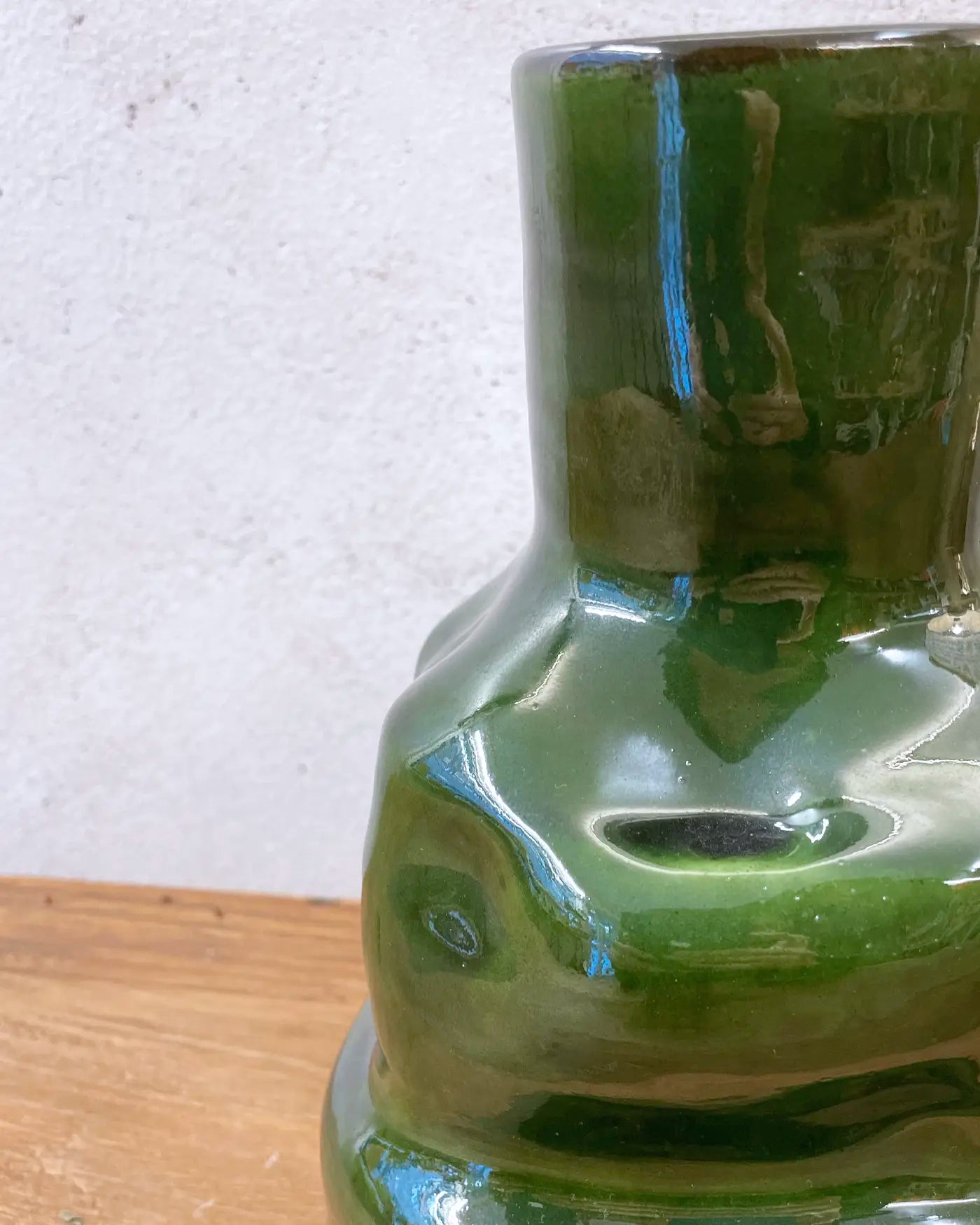 Green Glazed Ceramic Handmade Vase