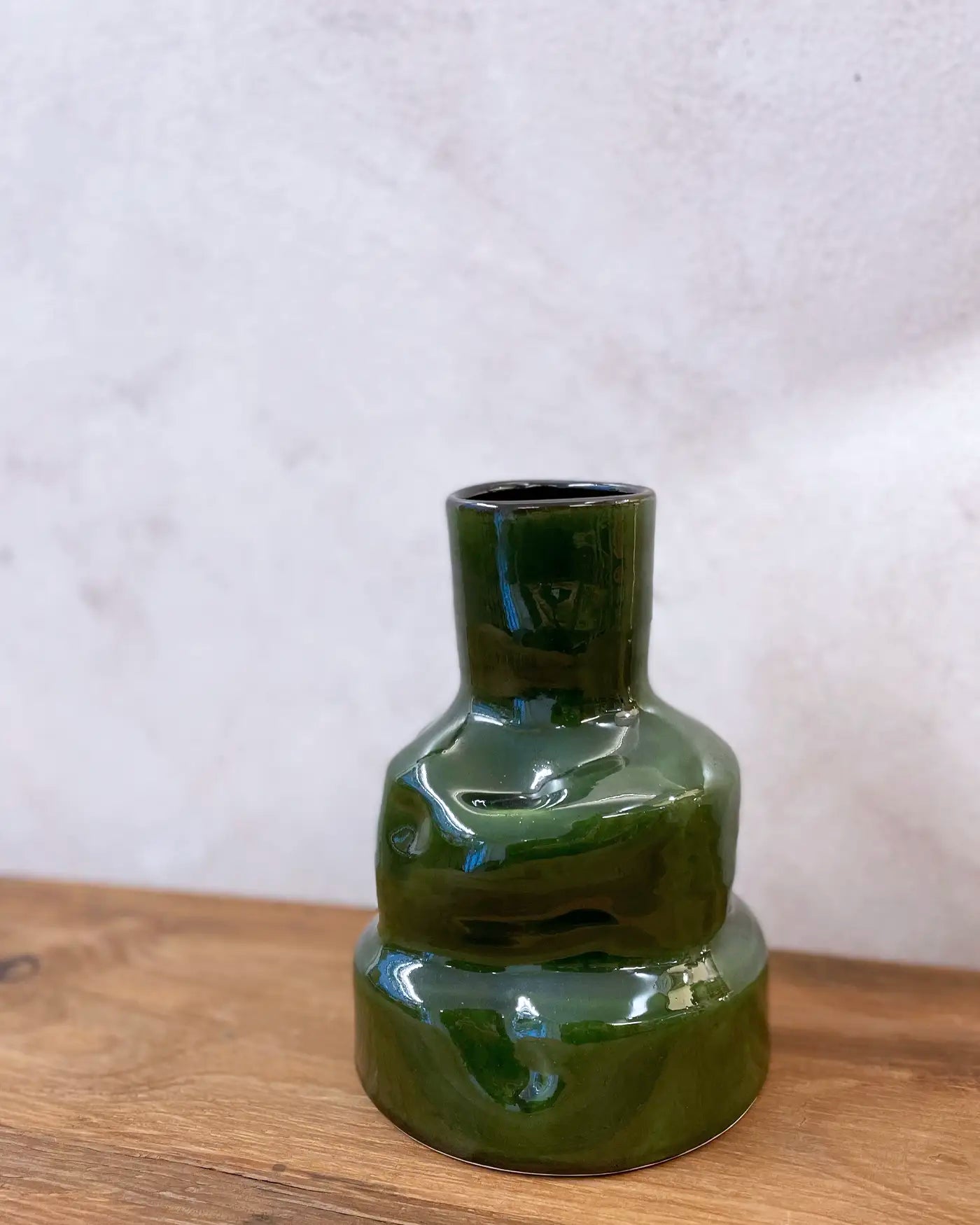 Green Glazed Ceramic Handmade Vase
