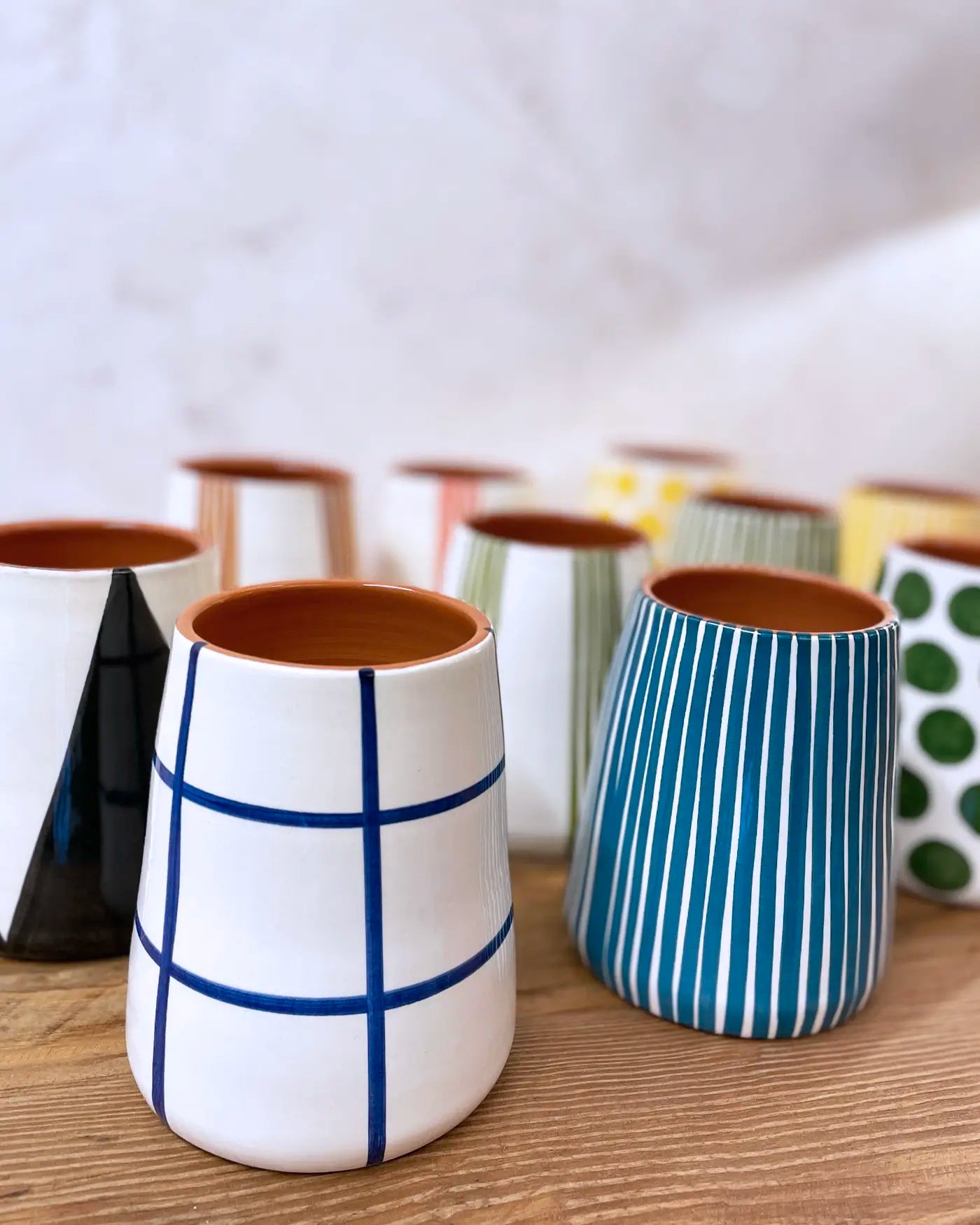 Vulcan Handmade Vase Yellow Stripes M
