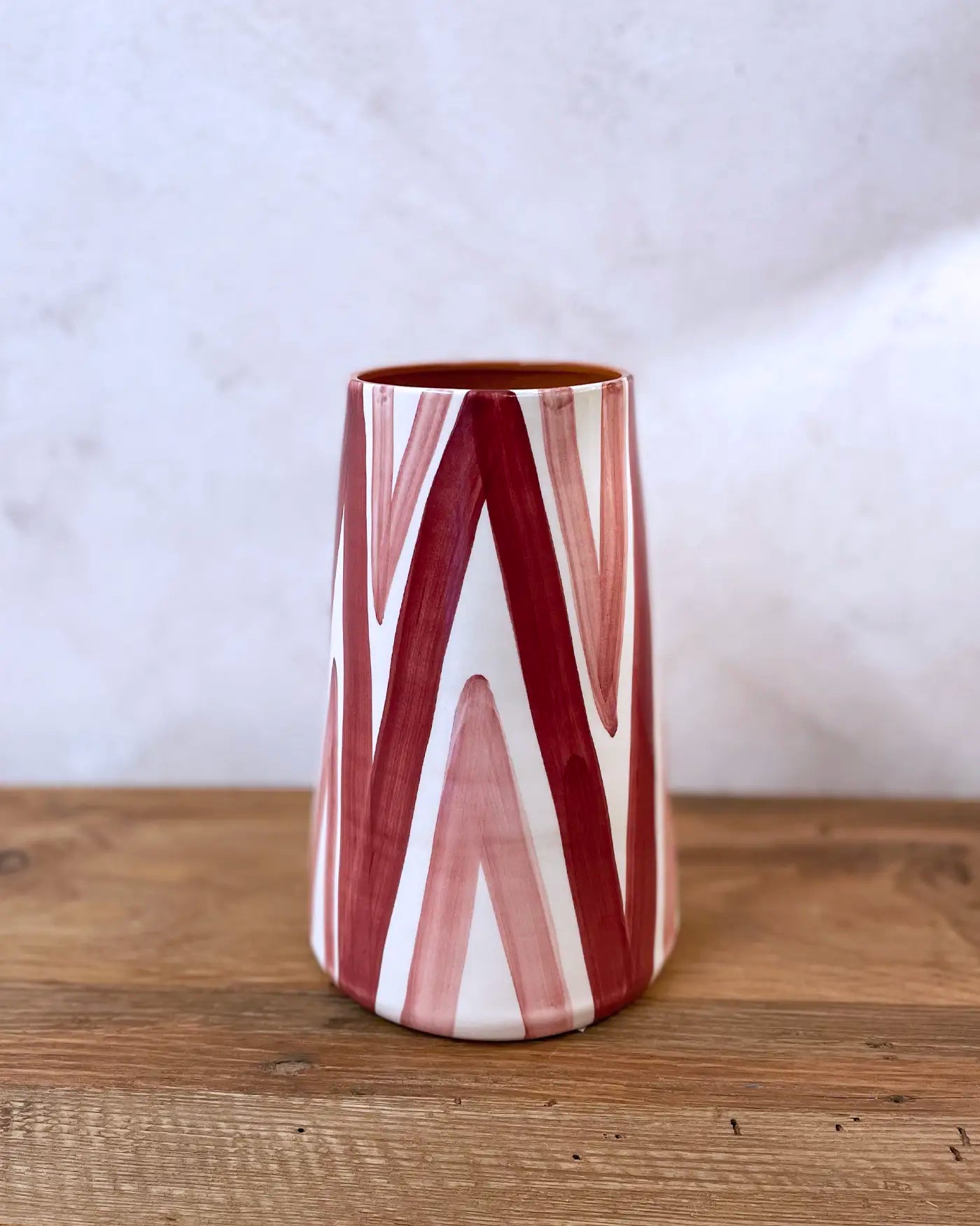XL Eggplant Triangle Ceramic Vase
