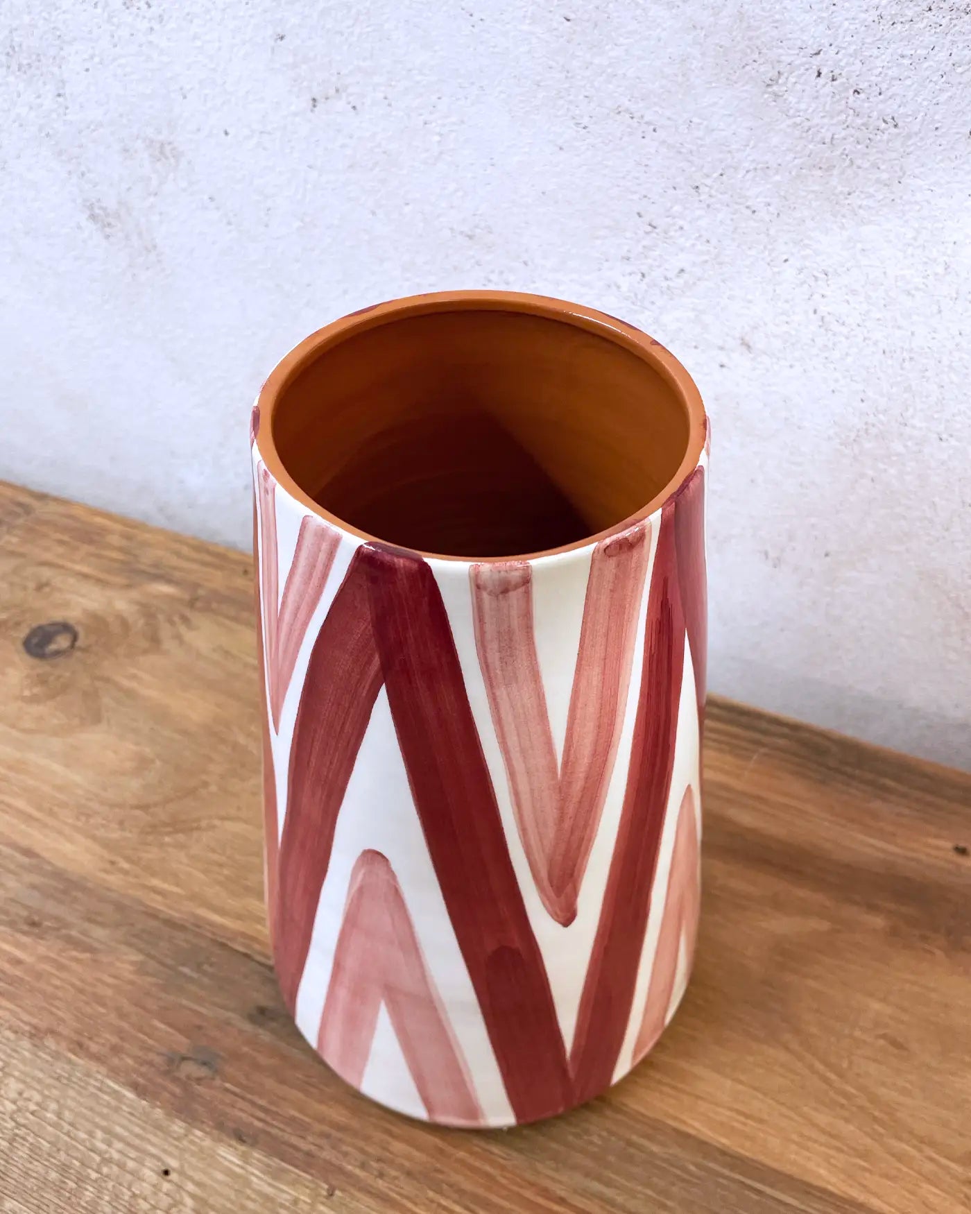 XL Eggplant Triangle Ceramic Vase