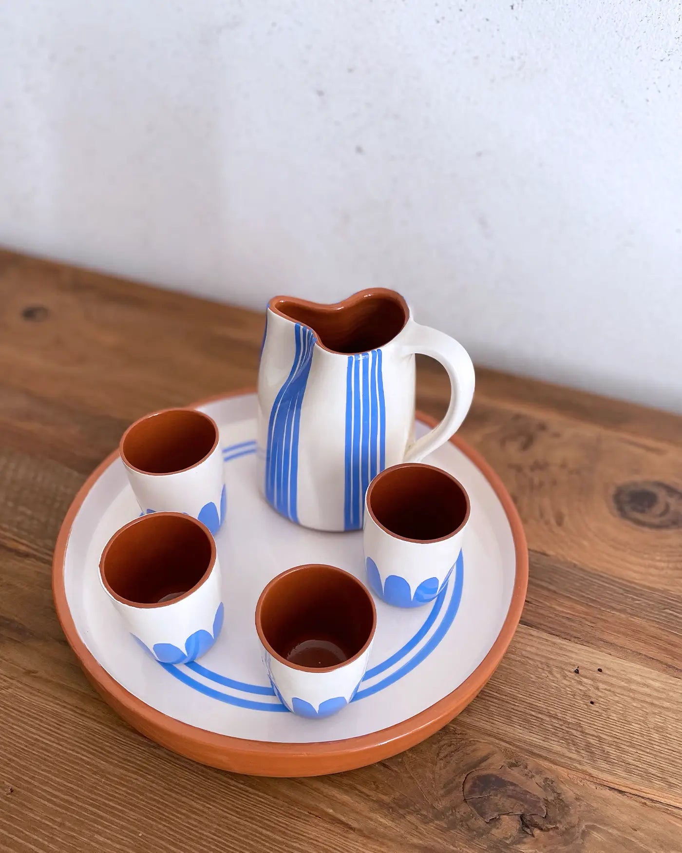 Set de Vasitos de Café con Jarra Artesanales