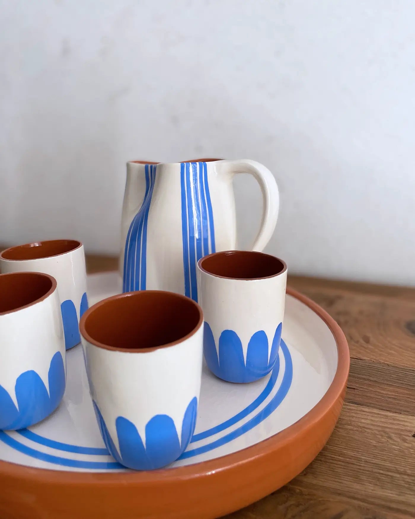 Set de Vasitos de Café con Jarra Artesanales