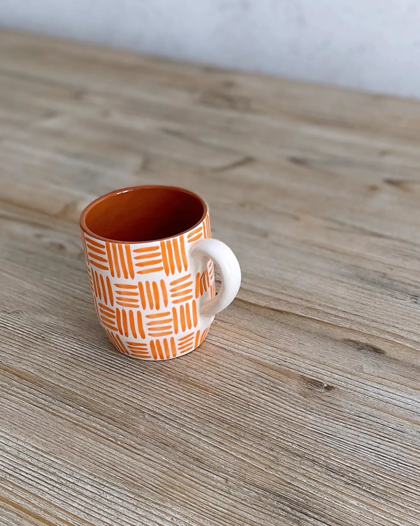 Taza Grande Artesanal Étnica Naranja