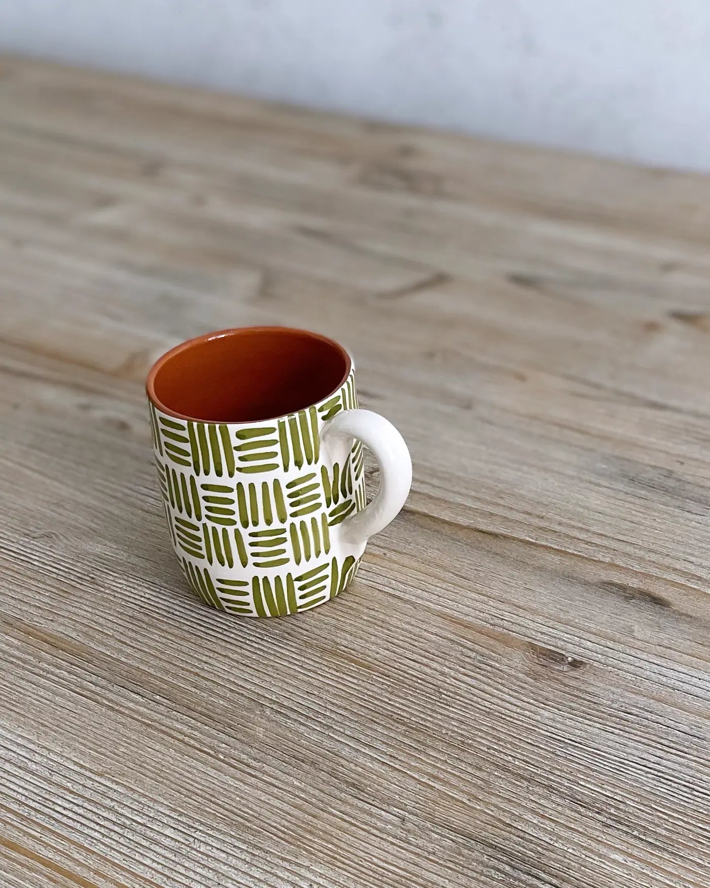 Taza Grande Artesanal Étnica Verde