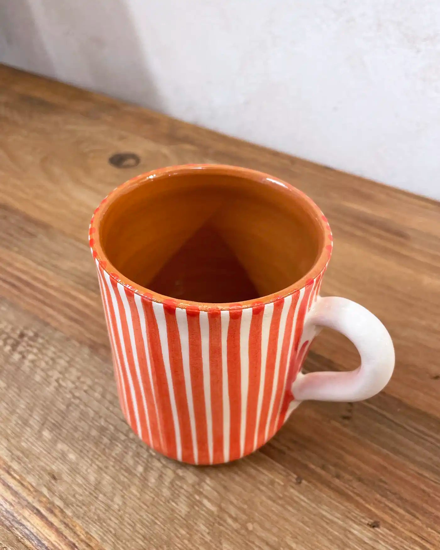 Taza Cerámica Ethnic Rayas Roja