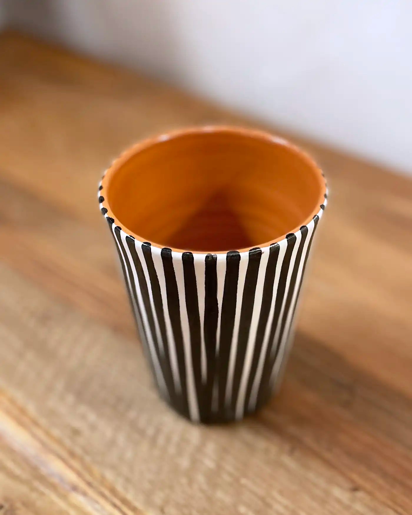 Black Striped Ceramic Handcrafted Vase