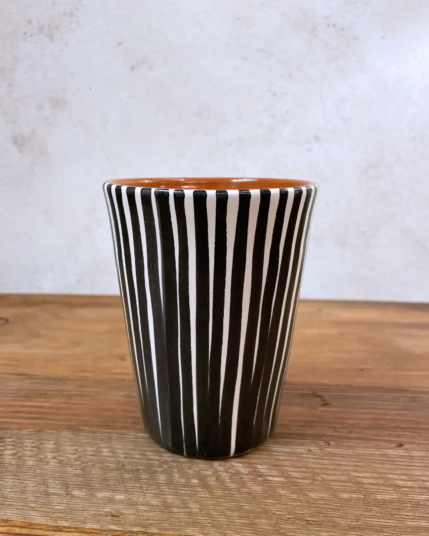 Black Striped Ceramic Handcrafted Vase
