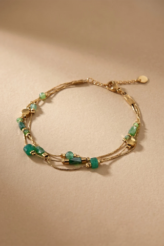 Pulsera dorada Inés - Verde