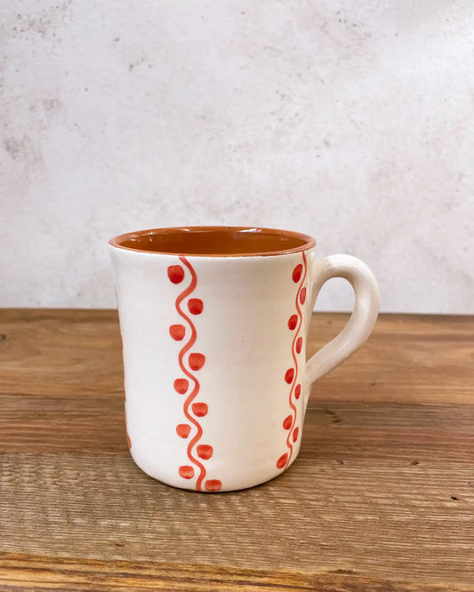 Taza Artesanal Ethnic Ondas Naranja