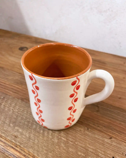 Ethnic Orange Waves Handmade Cup