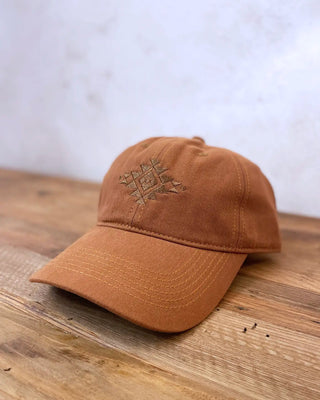 Gorra original con bordado étnico Marrón Avellana