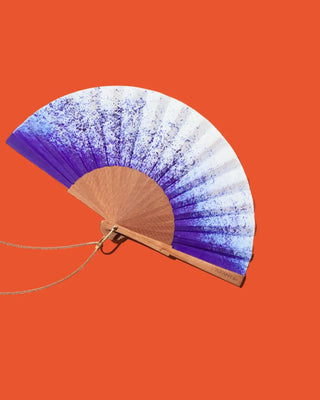 A Fan Of • Mini Blue Splash Handmade Fan