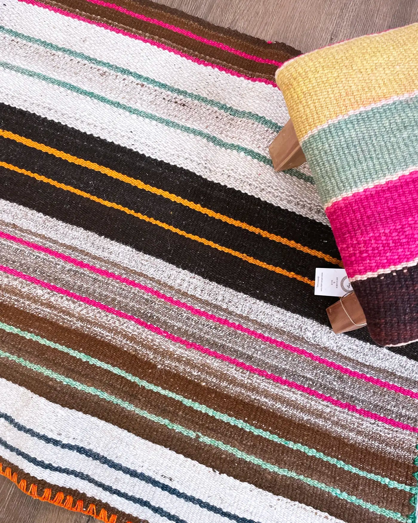 Handmade Striped Runner Rug 182x75