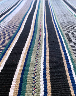 Handmade Green and Blue Wool Rug 190x166