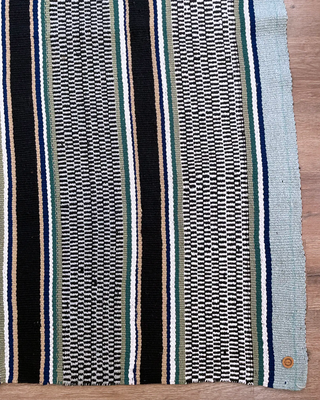 Handmade Green and Blue Wool Rug 190x166