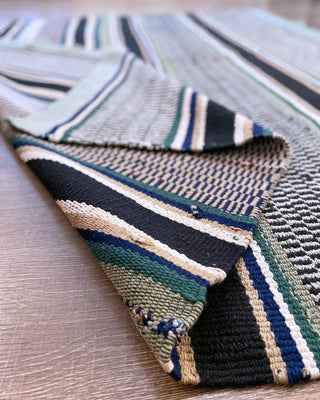 Handmade Green and Blue Wool Rug 190x166