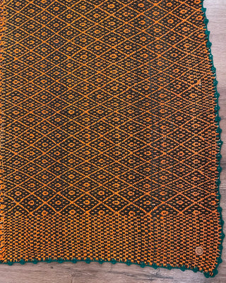 Ethnic Orange Handcrafted Rug 200x154