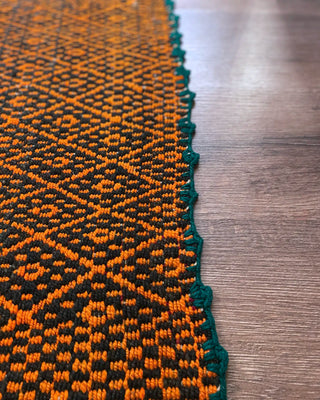 Ethnic Orange Handcrafted Rug 200x154