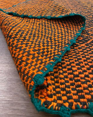 Ethnic Orange Handcrafted Rug 200x154