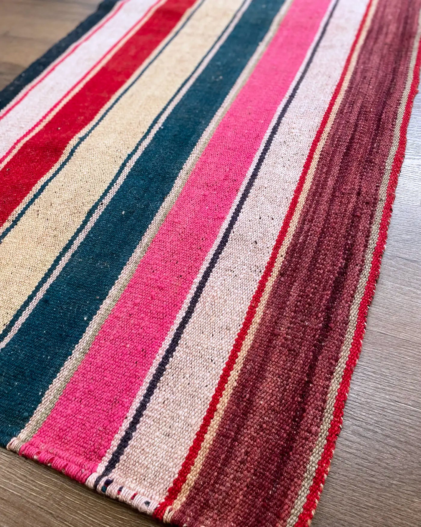 Handmade Striped Runner Rug 182x75