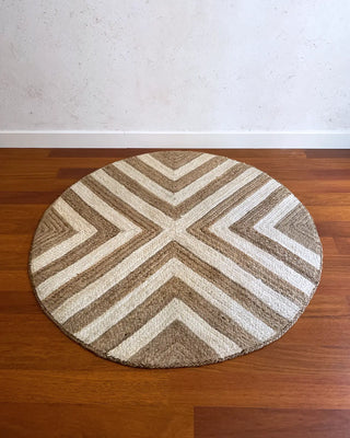 Alfombra redonda de yute artesanal 120 cm