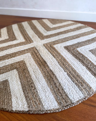 Alfombra redonda de yute artesanal 120 cm