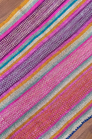 Alfombra peruana de pasillo multicolor 158x82 cm