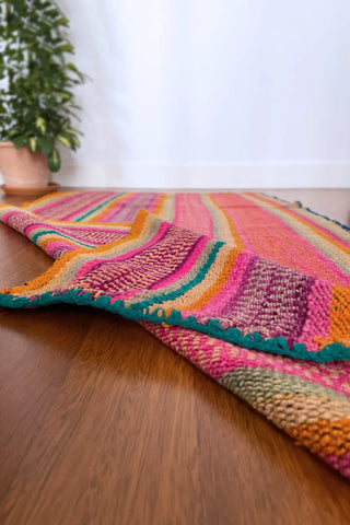 Alfombra peruana de pasillo multicolor 158x82 cm
