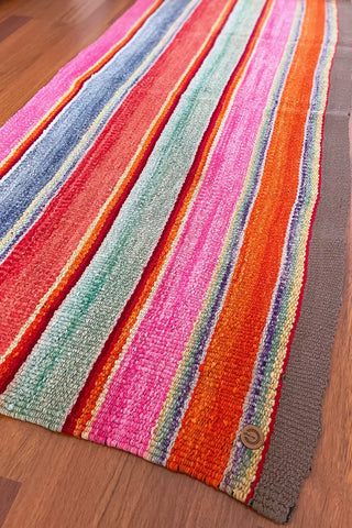 Alfombra peruana de pasillo multicolor 180x88 cm