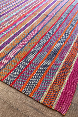 Alfombra étnica peruana multicolor 171x166 cm