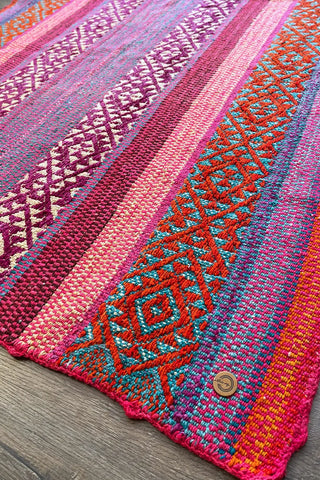Alfombra étnica peruana lila 172x157 cm