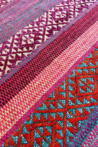 Alfombra étnica peruana lila 172x157 cm
