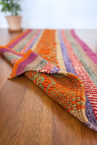 Alfombra peruana de pasillo multicolor 179x70 cm