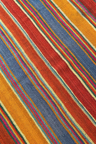 Alfombra étnica a rayas multicolor 171x163 cm